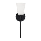 Capital Lighting 661011MB-660 Matte Black 5'' W X 17'' H 1-light Wallchiere Sconce In Matte Black With Tapered Soft White Glass Image 2