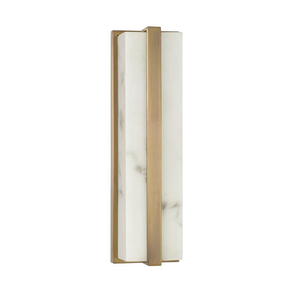 Capital Lighting 661211AD Aged Brass 4.75'' W X 16'' H Ada Integrated Led Vanity Bath Bar In Aged Brass With Alabaster Glass Image 1