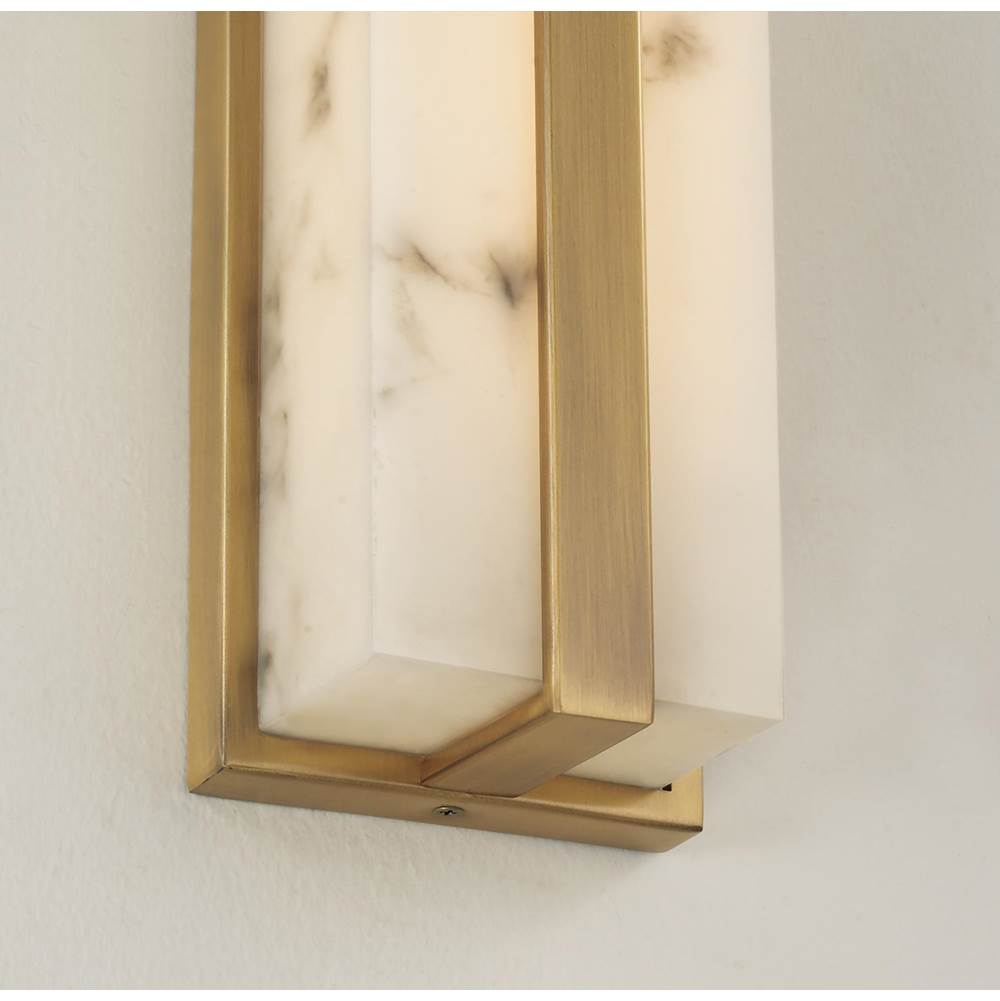 Capital Lighting 661211AD Aged Brass 4.75'' W X 16'' H Ada Integrated Led Vanity Bath Bar In Aged Brass With Alabaster Glass Image 8