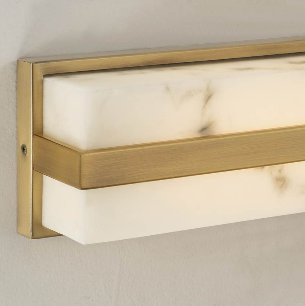Capital Lighting 661211AD Aged Brass 4.75'' W X 16'' H Ada Integrated Led Vanity Bath Bar In Aged Brass With Alabaster Glass Image 6