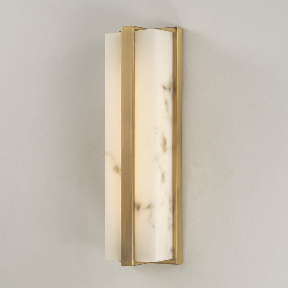 Capital Lighting Noah 4.75'' W X 16'' H Ada Integrated Led Vanity Bath Bar In Aged Brass With Alabaster Glass