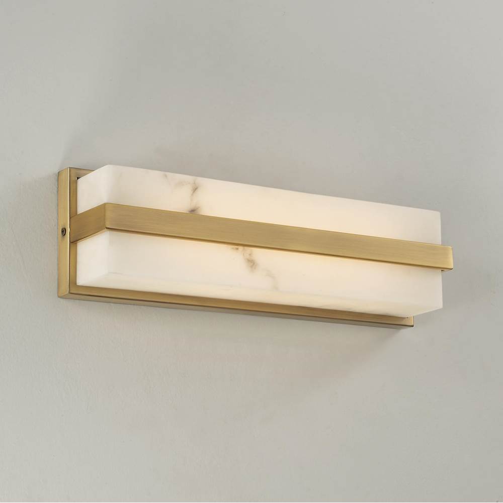 Capital Lighting 661211AD Aged Brass 4.75'' W X 16'' H Ada Integrated Led Vanity Bath Bar In Aged Brass With Alabaster Glass Image 7