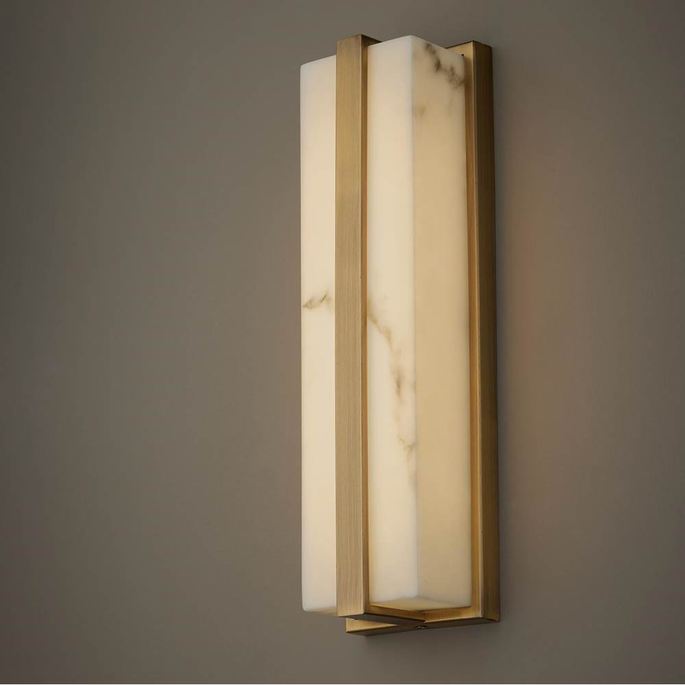 Capital Lighting 661211AD Aged Brass 4.75'' W X 16'' H Ada Integrated Led Vanity Bath Bar In Aged Brass With Alabaster Glass Image 5