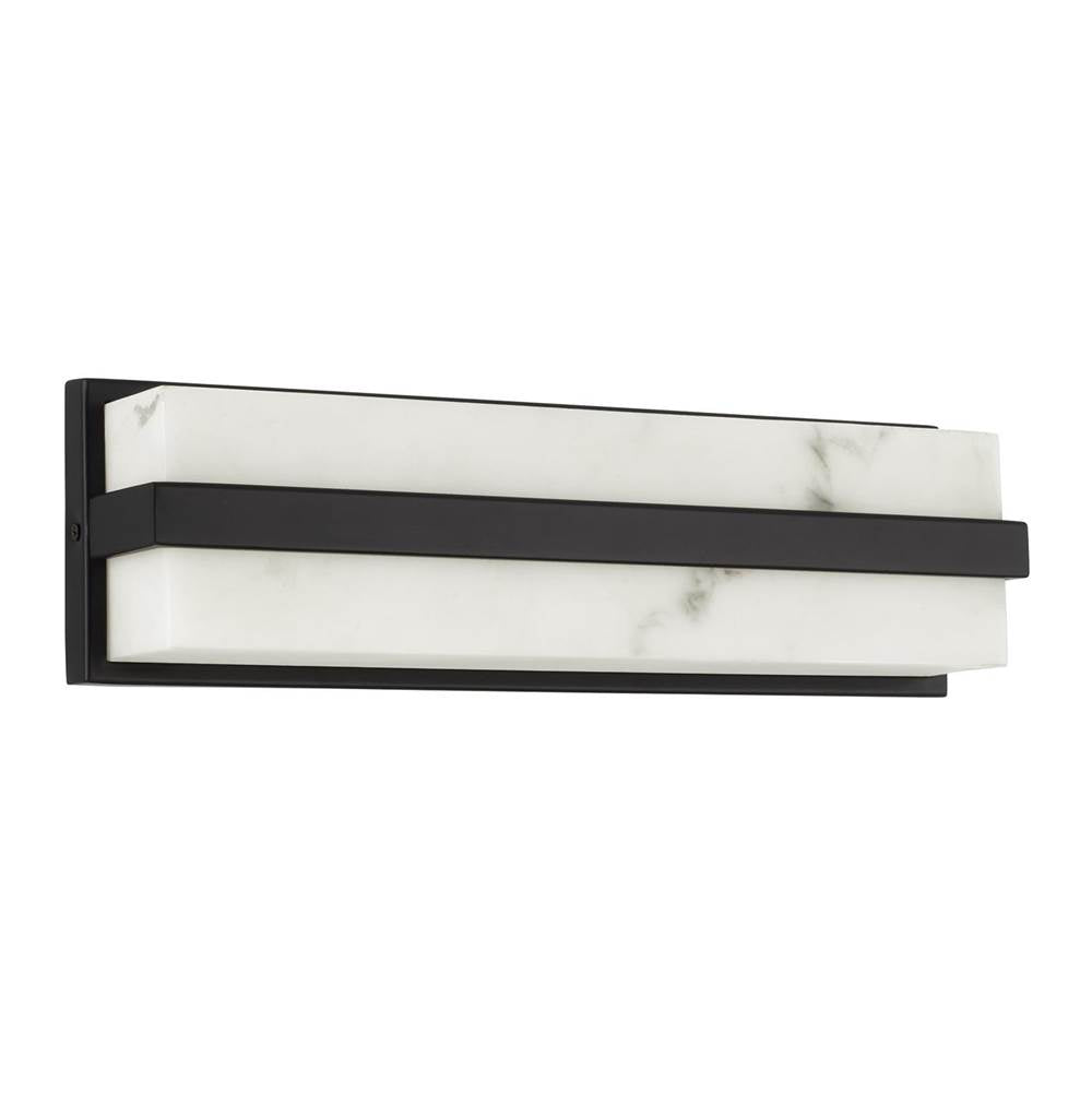Capital Lighting 661211MB Matte Black 4.75'' W X 16'' H Ada Integrated Led Vanity Bath Bar In Matte Black With Alabaster Glass Image 3