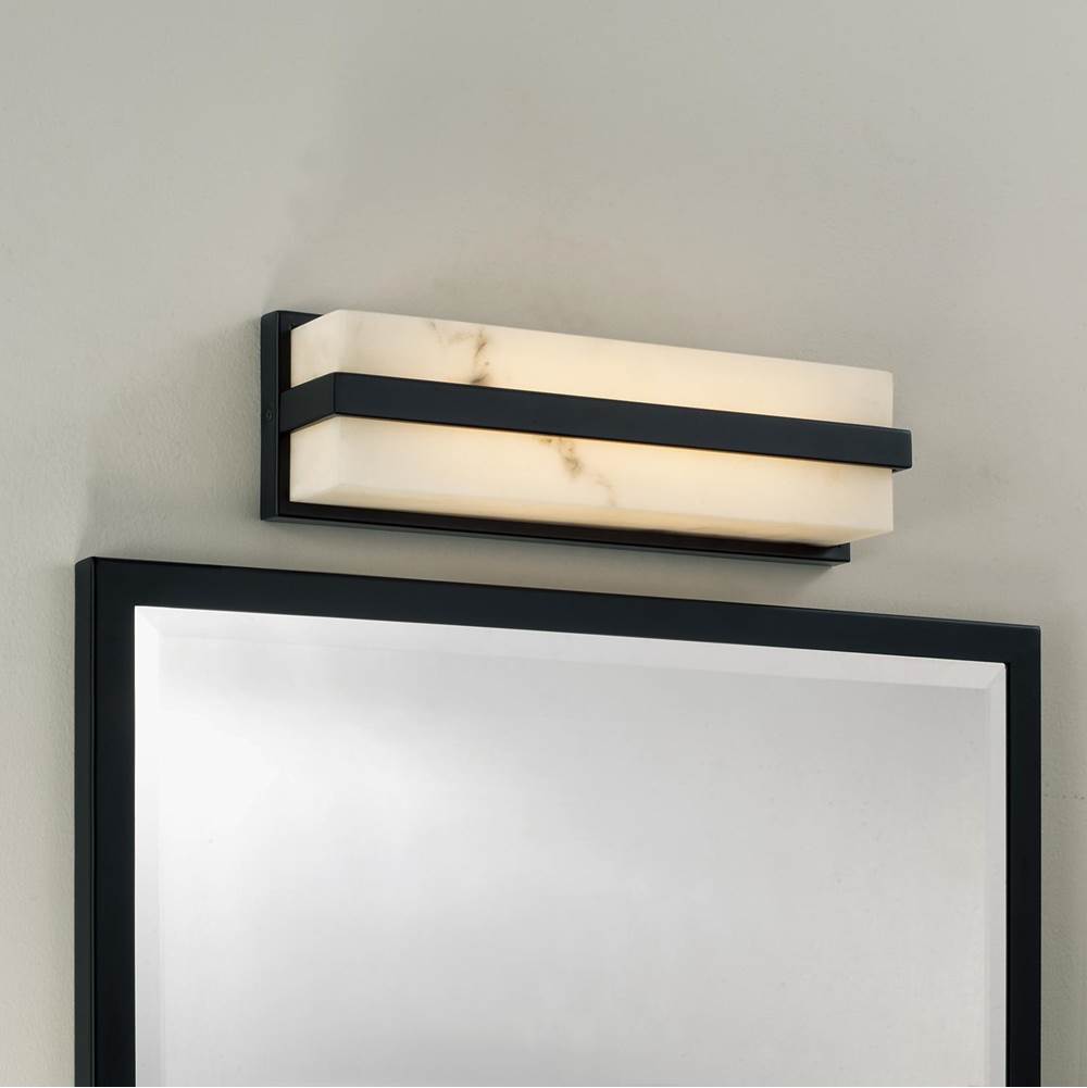 Capital Lighting 661211MB Matte Black 4.75'' W X 16'' H Ada Integrated Led Vanity Bath Bar In Matte Black With Alabaster Glass Image 6