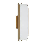 Capital Lighting 661811AD Aged Brass 5'' W X 18'' H Integrated Led Sconce In Aged Brass With White Milk Glass Panels Image 1