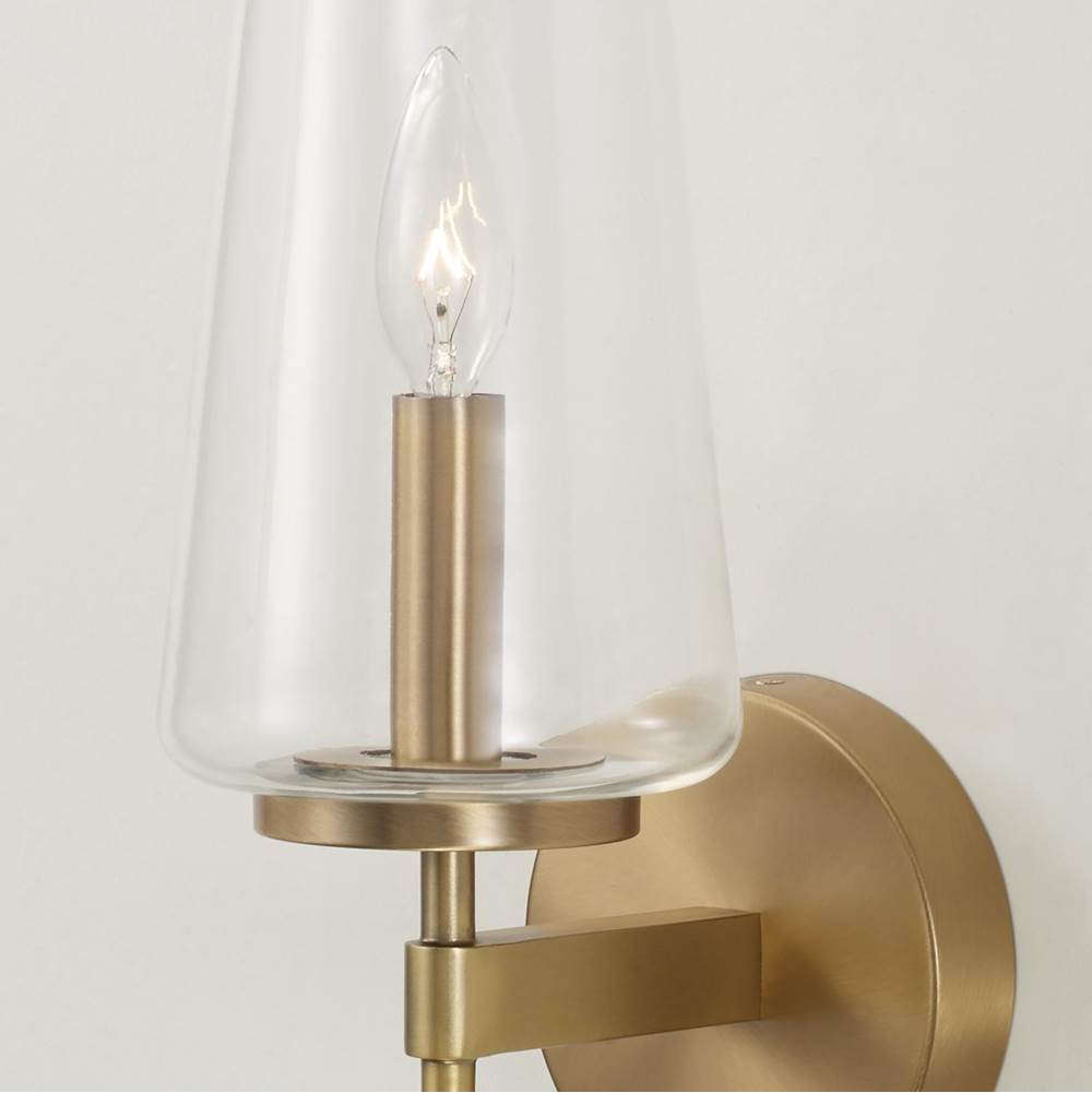 Capital Lighting 661911AD-663 Aged Brass 5'' W X 15.75'' H Wallchiere Sconce In Aged Brass With Clear Glass Image 4