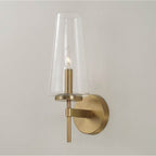 Capital Lighting Aaron 5'' W X 15.75'' H Wallchiere Sconce In Aged Brass With Clear Glass