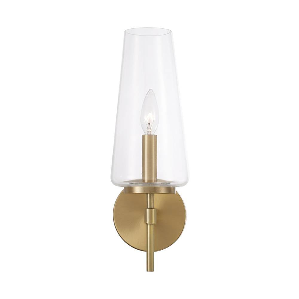 Capital Lighting 661911AD-663 Aged Brass 5'' W X 15.75'' H Wallchiere Sconce In Aged Brass With Clear Glass Image 2