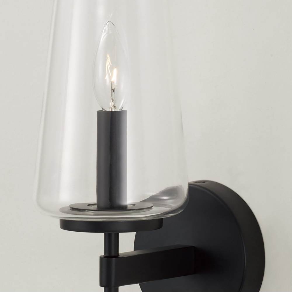 Capital Lighting 661911MB-663 Matte Black 5'' W X 15.75'' H Wallchiere Sconce In Matte Black With Clear Glass Image 4