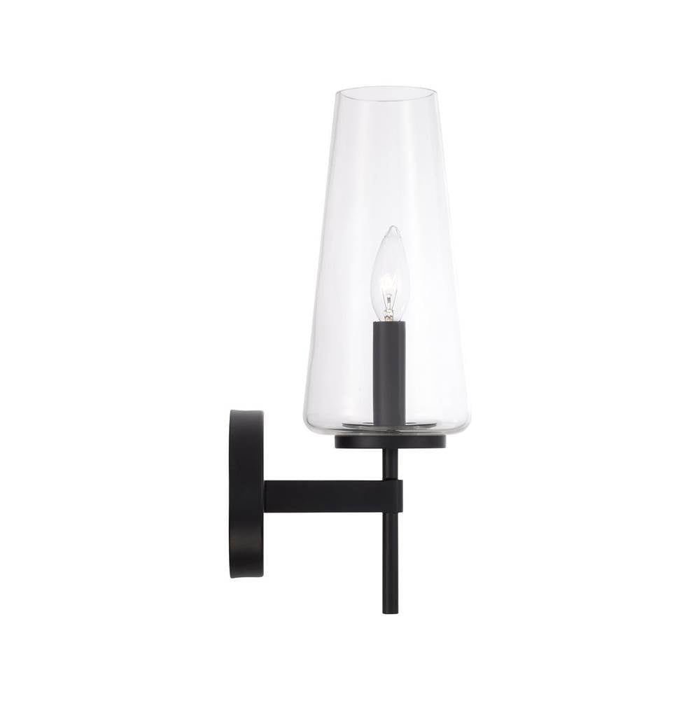 Capital Lighting 661911MB-663 Matte Black 5'' W X 15.75'' H Wallchiere Sconce In Matte Black With Clear Glass Image 3
