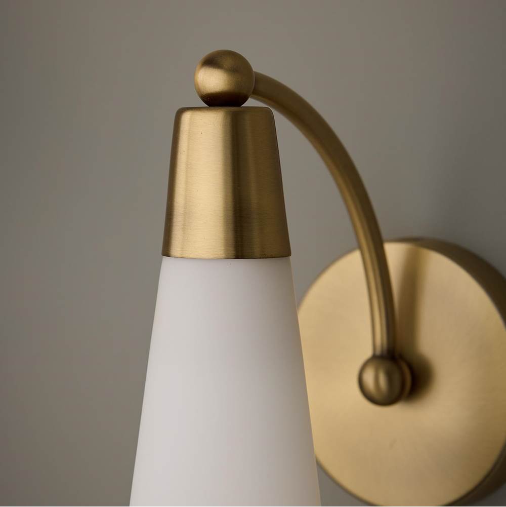 Capital Lighting 662211AD Aged Brass 5'' W X 13'' H 1-light Arm Sconce In Aged Brass With Tapered Soft White Glass Image 7
