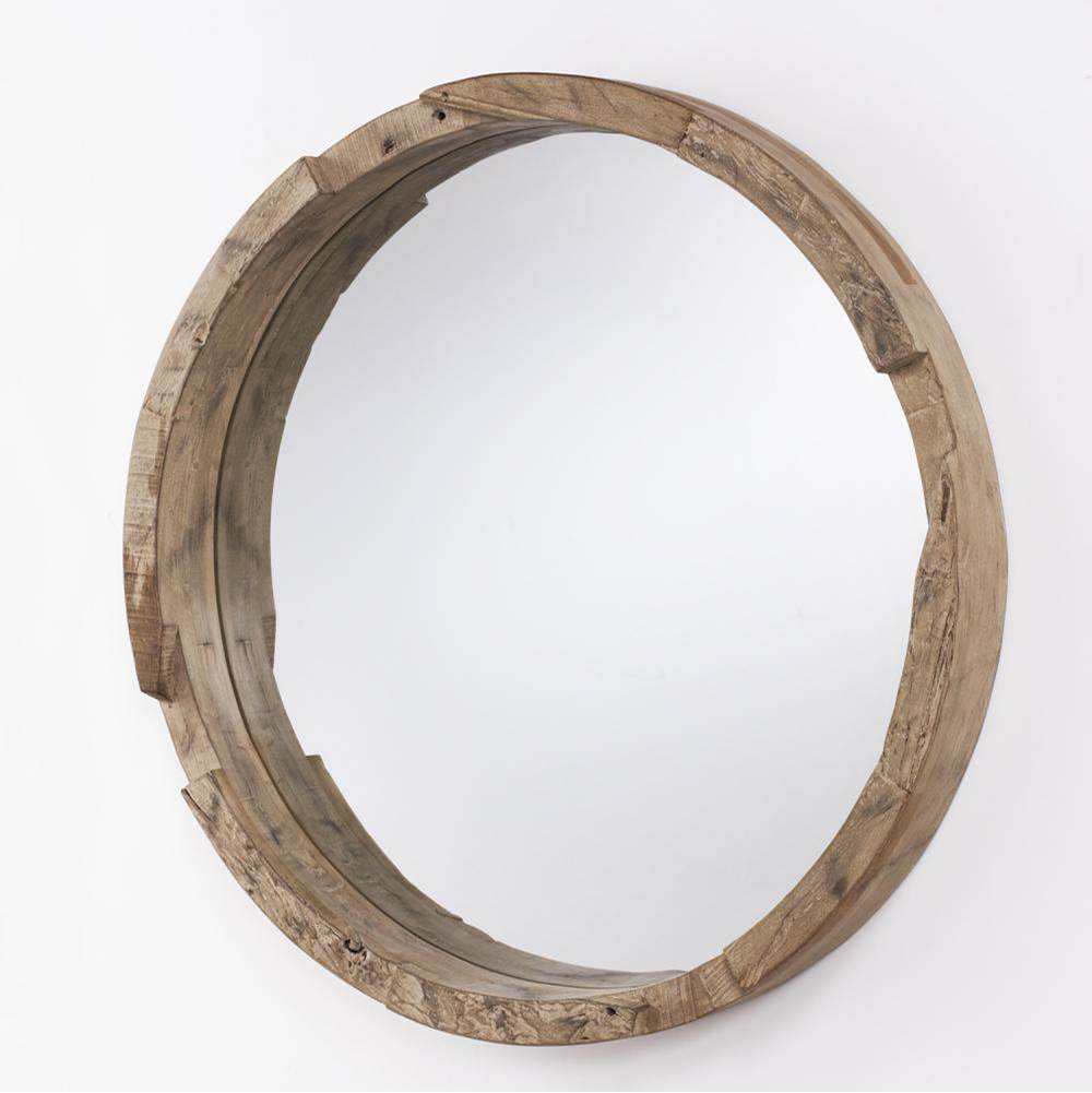 Capital Lighting Mirror 36'' W X 36'' H X 4'' E Round Mirror With Reclaimed Natural Wood Frame