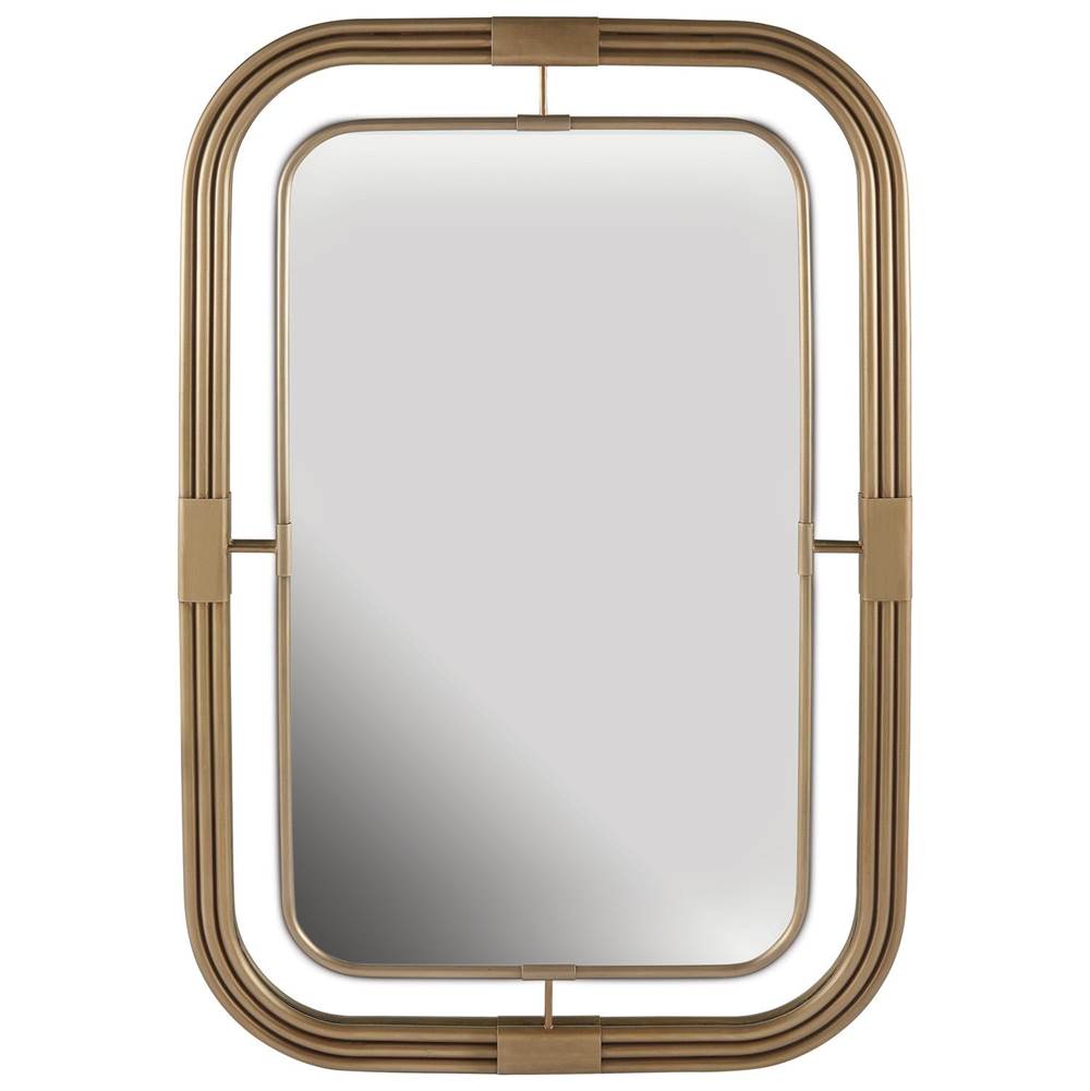 Capital Lighting 730201MM Aged Brass Mirror 28''w X 42''h Rectangle Mirror Metal With Piping Frame In Aged Brass With Horizontal Or Vertical Mounting Image 1