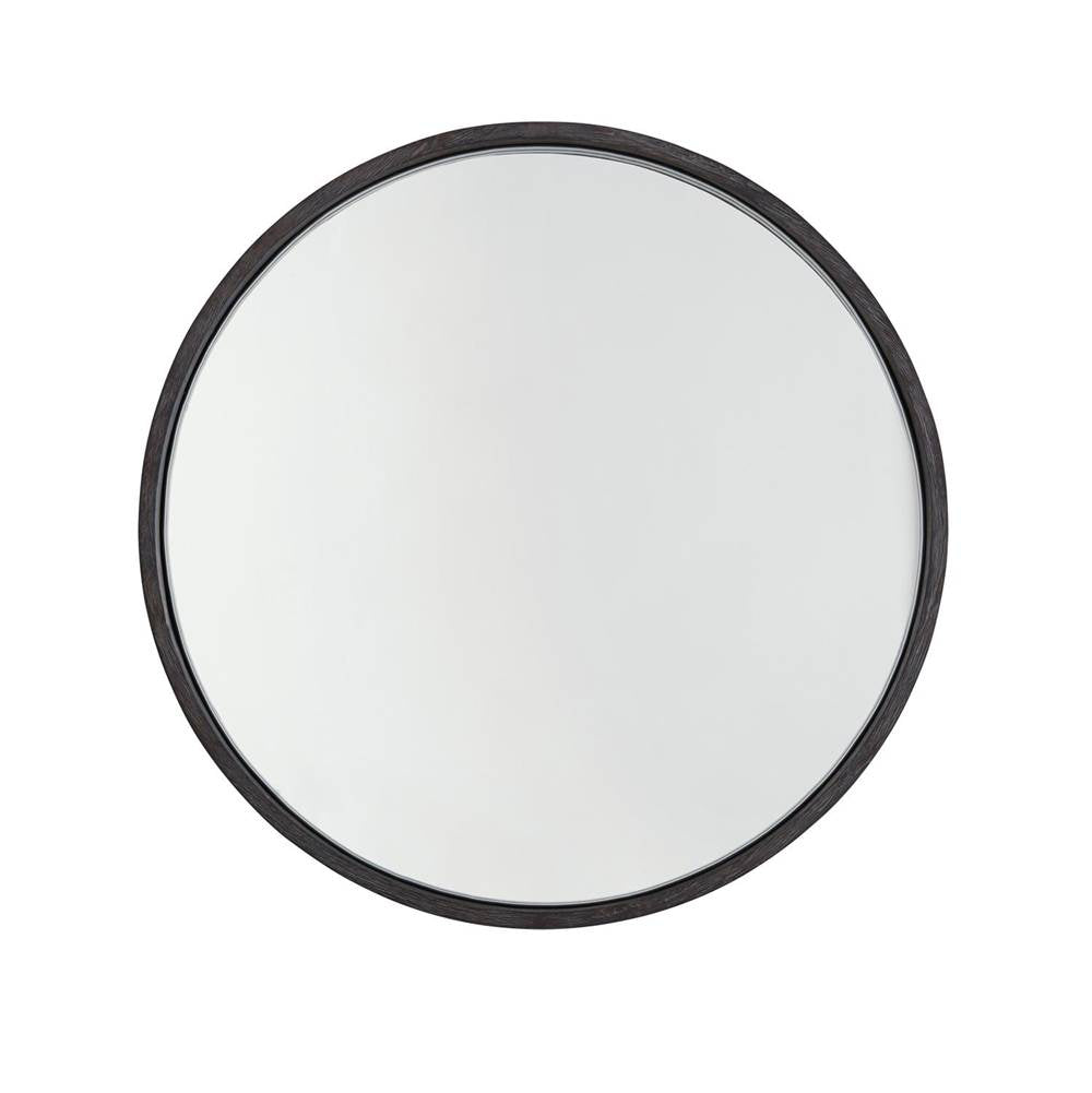 Capital Lighting Mirror 31'' W X 31'' H X 3.5'' E Round Mirror With Carbon Grey Mango Wood Frame And Iron Silk Metal Trim