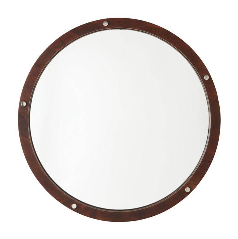 Capital Lighting Mirror 30'' W X 30'' H X 3'' E Decorative Wooden Frame Mirror In Dark Wood And Polished Nickel