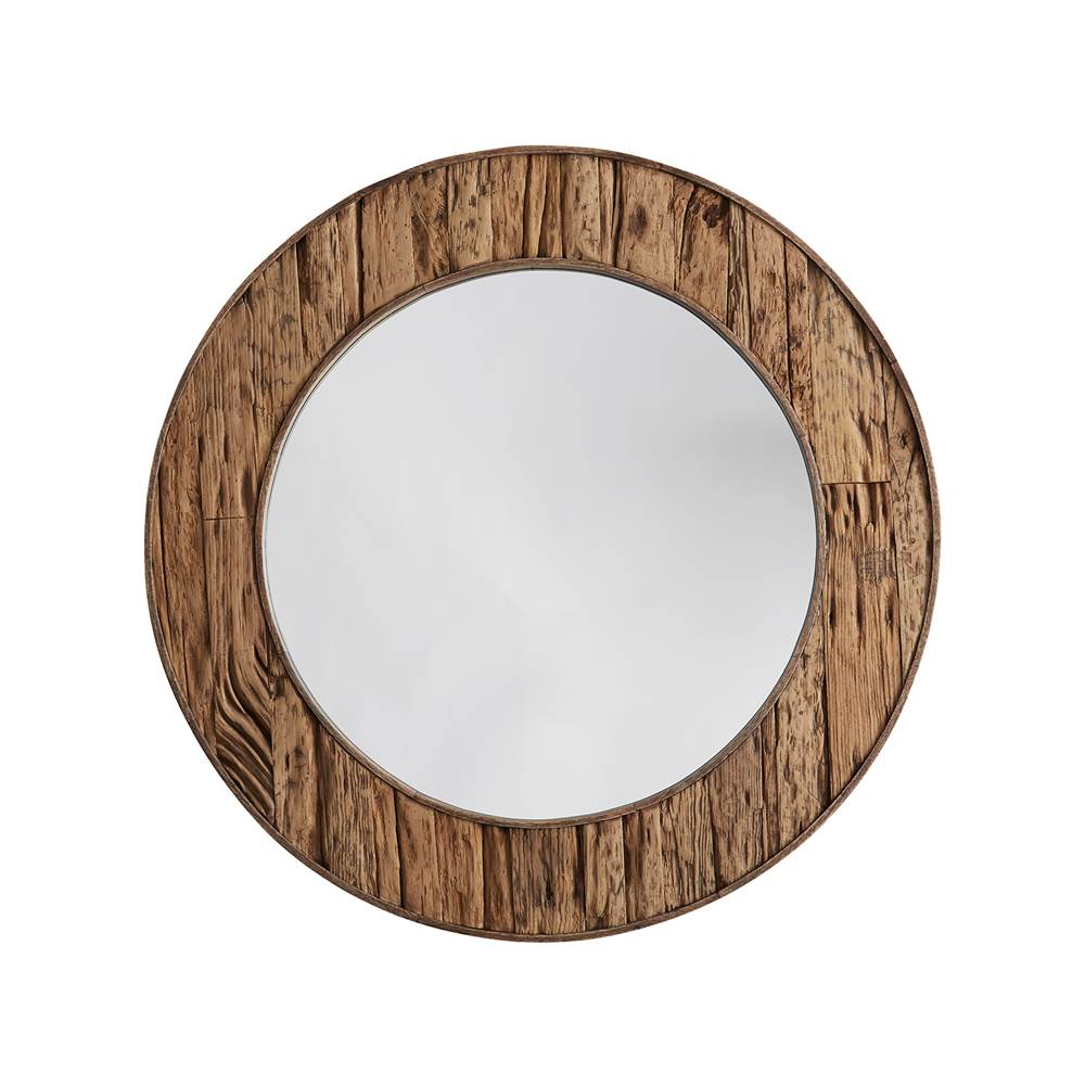 Capital Lighting 740701MM Reclaimed Railroad Ties 33.5'' W X 33.5'' H X 1.5'' E Round Mirror Mirror In Reclaimed Railroad Ties Image 1