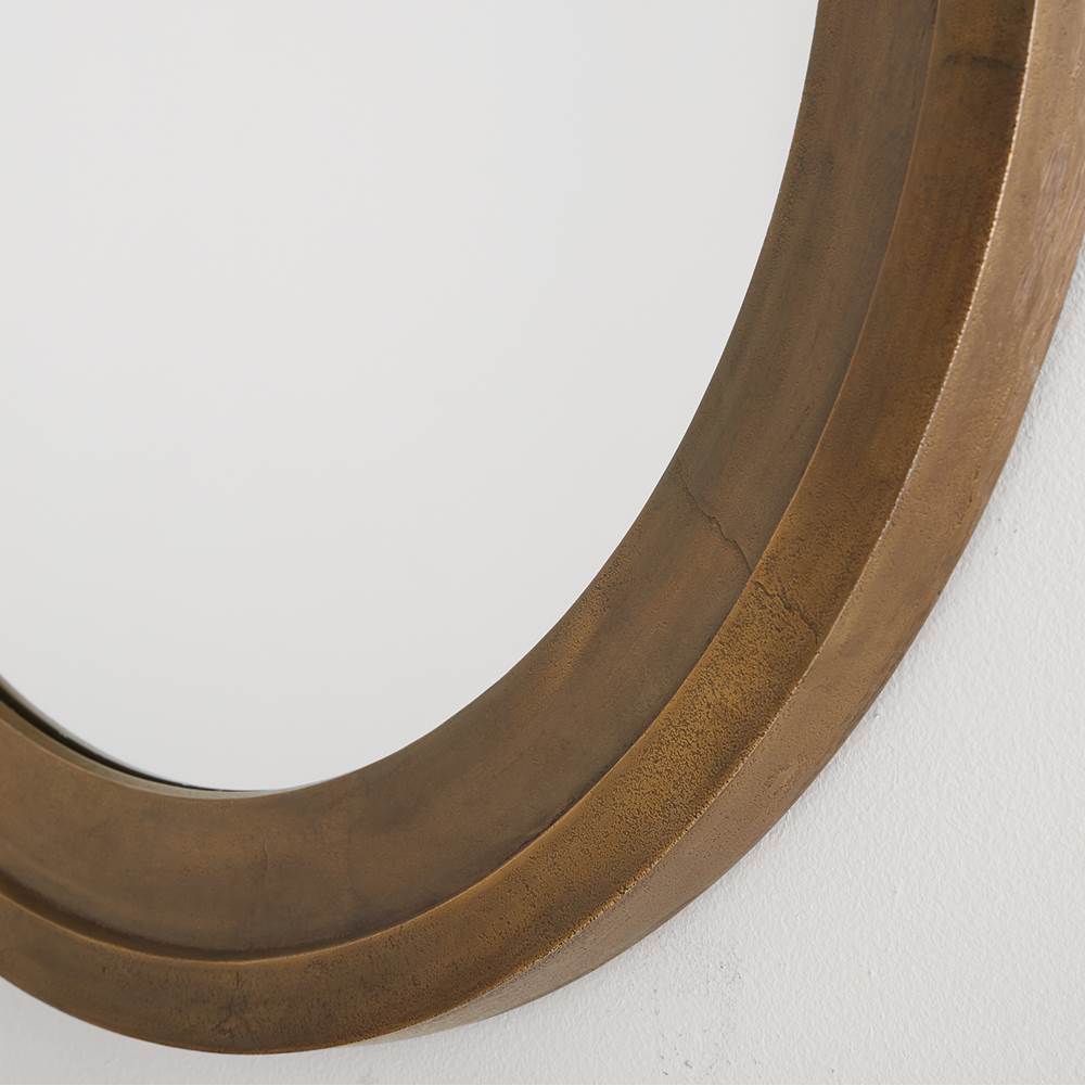 Capital Lighting 740704MM Oxidized Brass 32.5'' W X 32.5'' H X 1.5'' E Round Sand-cast Aluminum Mirror In Oxidized Brass Image 2