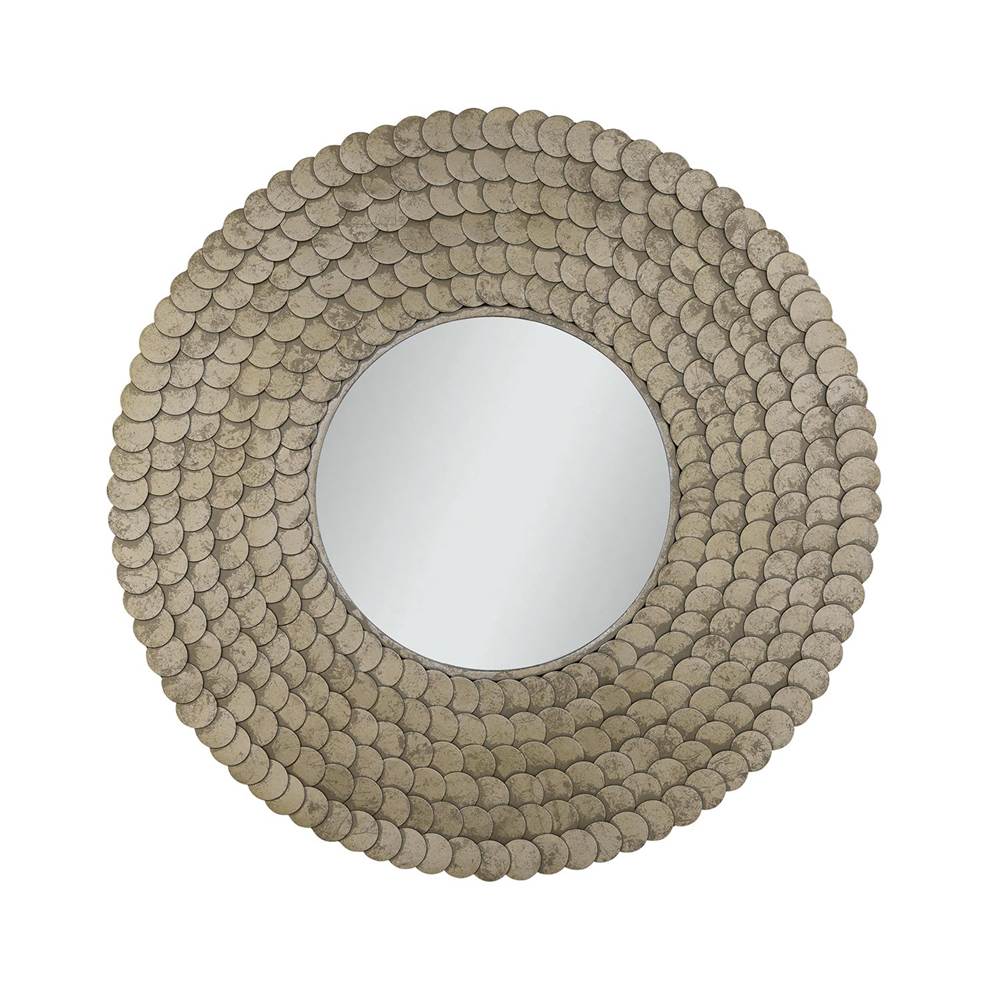 Capital Lighting 759902MM Grecian Luster 32.5'' Round Mirror In Grecian Luster With Handcrafted Disc Design Image 1