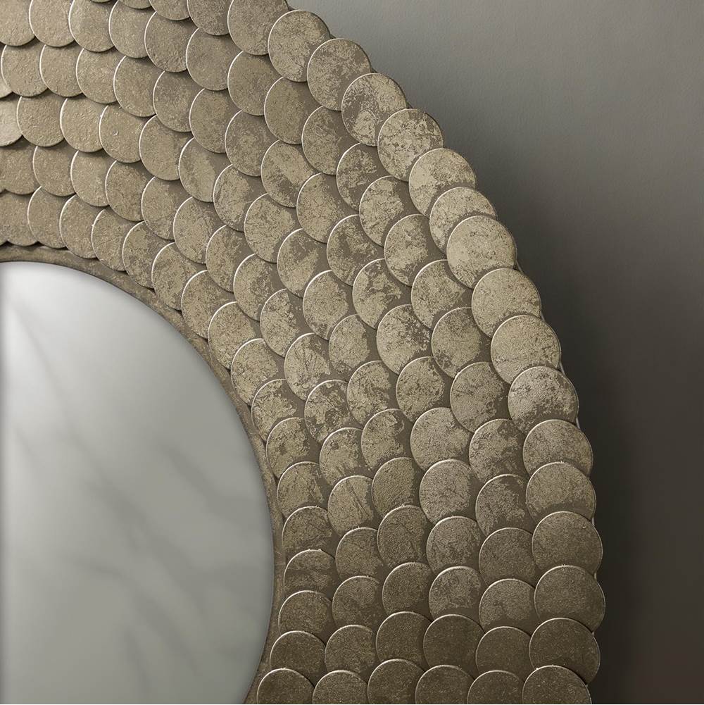 Capital Lighting 759902MM Grecian Luster 32.5'' Round Mirror In Grecian Luster With Handcrafted Disc Design Image 3
