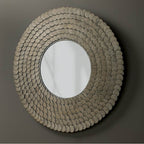 Capital Lighting Delphine 32.5'' Round Mirror In Grecian Luster With Handcrafted Disc Design
