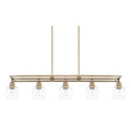 Capital Lighting Mid Century 47'' W X 8.5'' H X 10'' E 5-light Clear Glass Linear In Aged Brass