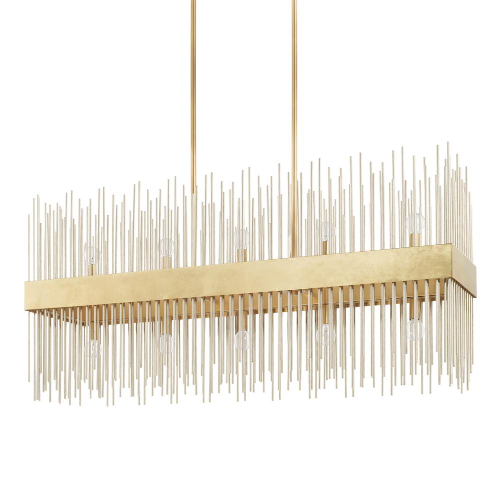 Capital Lighting Lena 46'' W X 22'' H X 12'' E 10-light Modern Linear In Gold Leaf And Polished Nickel