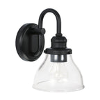 Capital Lighting 8301MB-461 Matte Black 6.5'' W X 10'' H X 8'' E 1-light Clear Glass Sconce In Matte Black Image 1
