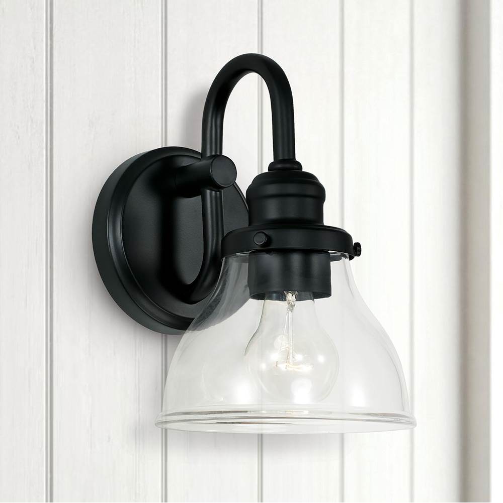 Capital Lighting 8301MB-461 Matte Black 6.5'' W X 10'' H X 8'' E 1-light Clear Glass Sconce In Matte Black Image 2
