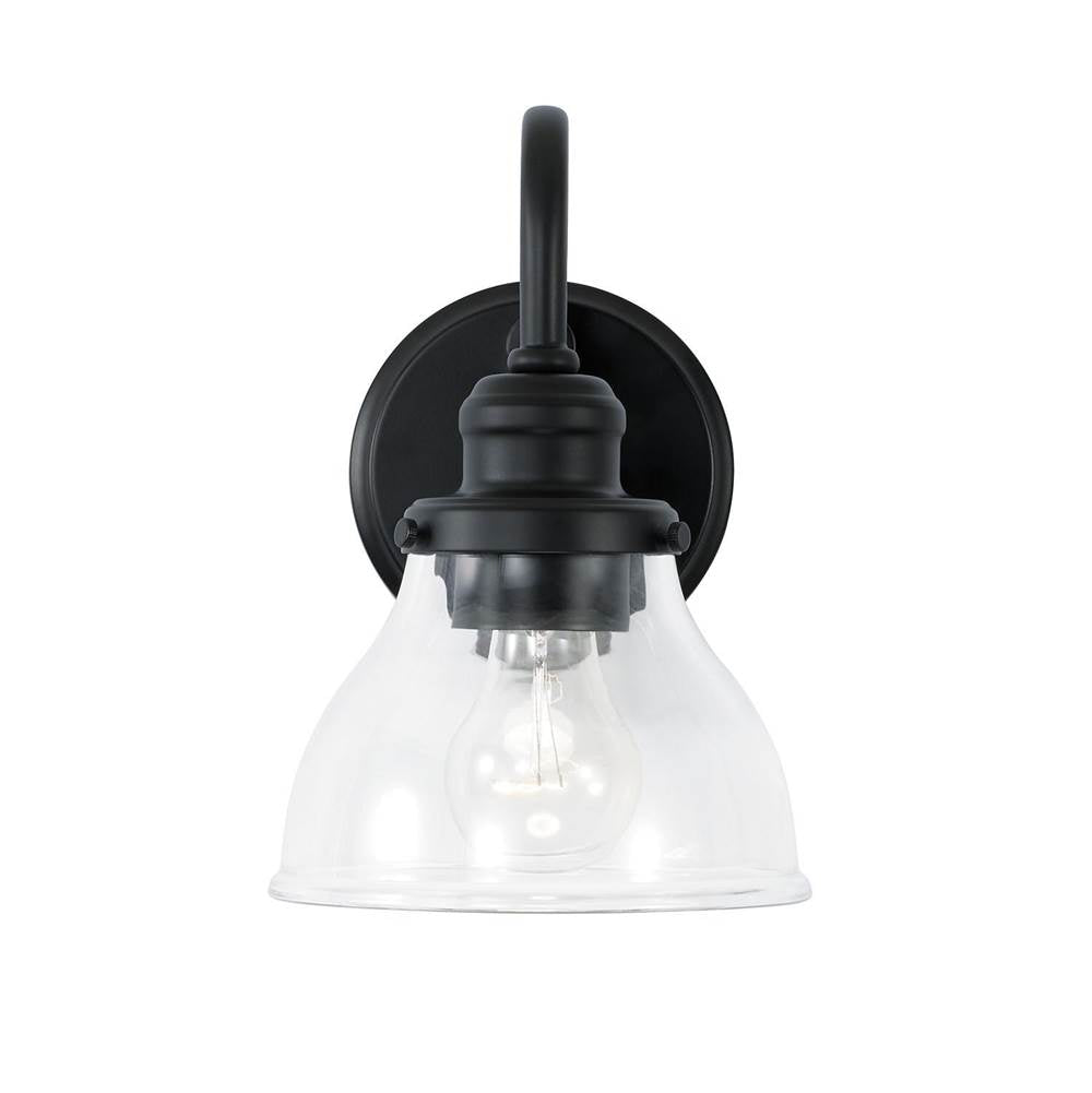 Capital Lighting Baxter 6.5'' W X 10'' H X 8'' E 1-light Clear Glass Sconce In Matte Black