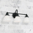 Capital Lighting 8303MB-128 Matte Black 24'' W X 11'' H X 8'' E 3-light Milk Glass Vanity In Polished Nickel Image 2