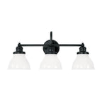 Capital Lighting Baxter 24'' W X 11'' H X 8'' E 3-light Milk Glass Vanity In Burnished Bronze