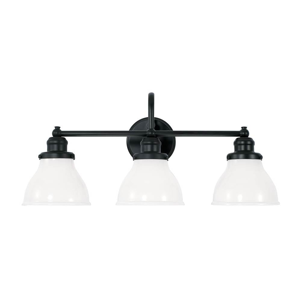 Capital Lighting Baxter 24'' W X 11'' H X 8'' E 3-light Milk Glass Vanity In Burnished Bronze