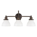 Capital Lighting Baxter 24'' W X 11'' H X 8'' E 3-light Milk Glass Vanity In Burnished Bronze