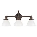 Capital Lighting Baxter 24'' W X 11'' H X 8'' E 3-light Milk Glass Vanity In Burnished Bronze