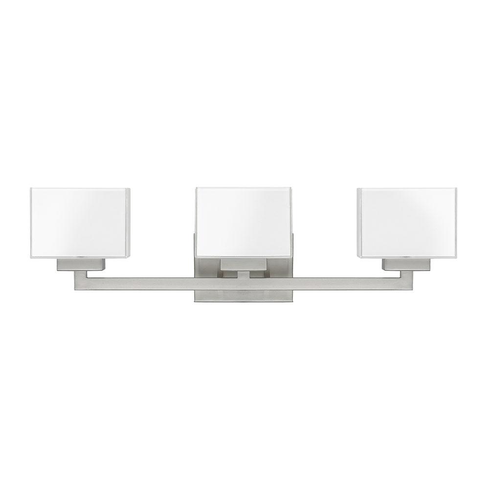 Capital Lighting Tahoe 26'' W X 7'' H X 5'' E 3-light Milk Glass Vanity In Brushed Nickel