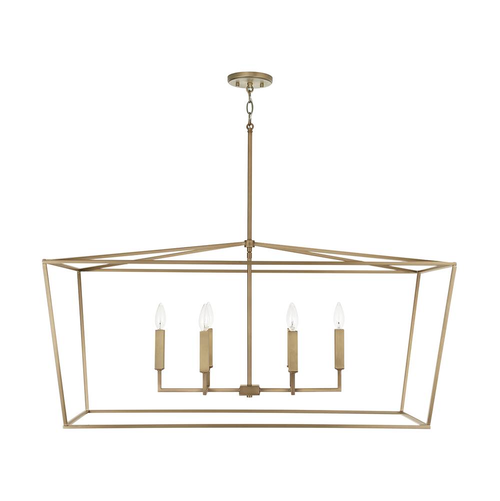 Capital Lighting 837661AD Aged Brass 42'' W X 20.5'' H X 20'' E 6-light Lantern Linear In Aged Brass Image 1