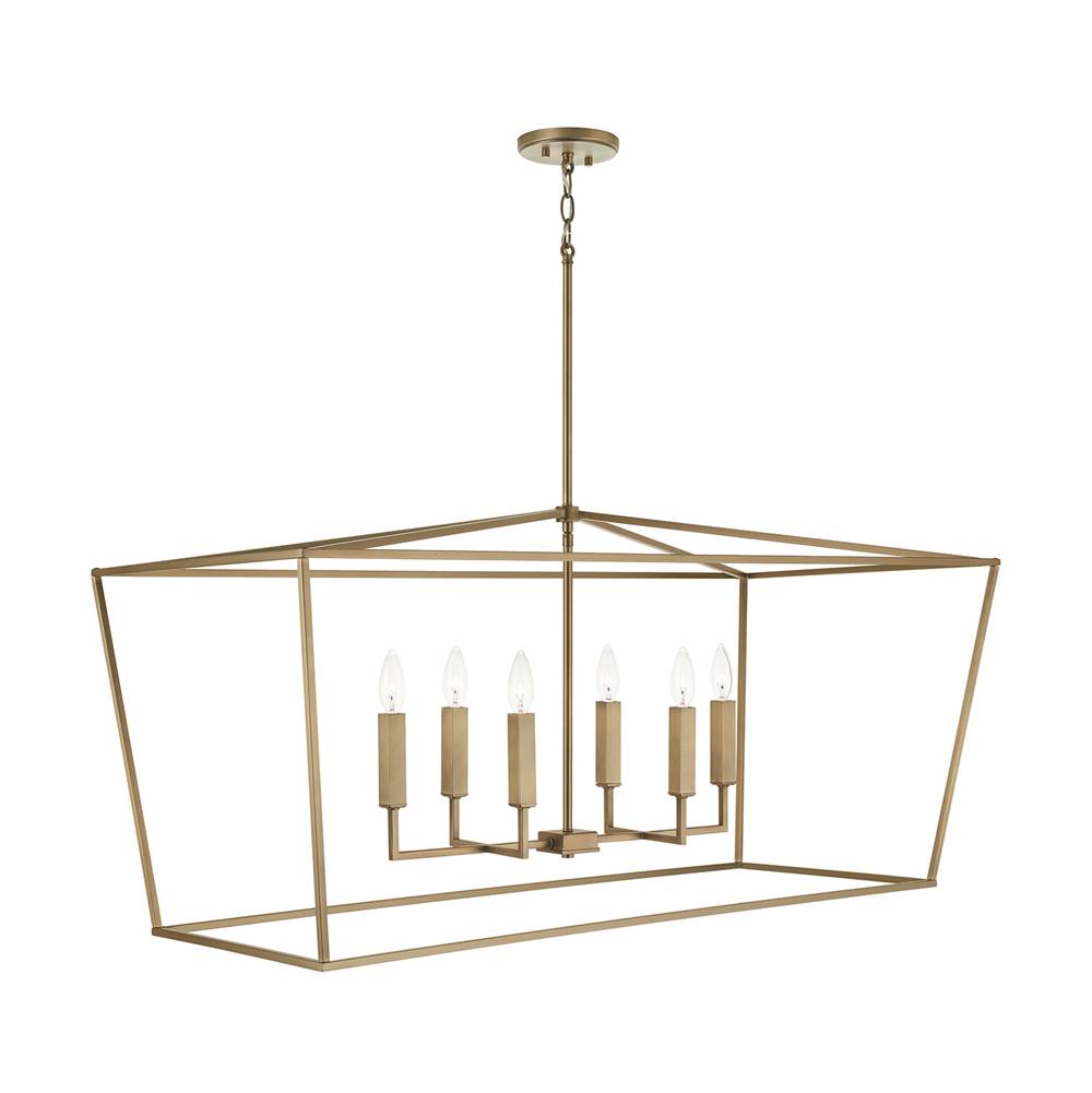 Capital Lighting Thea 42'' W X 20.5'' H X 20'' E 6-light Lantern Linear In Aged Brass