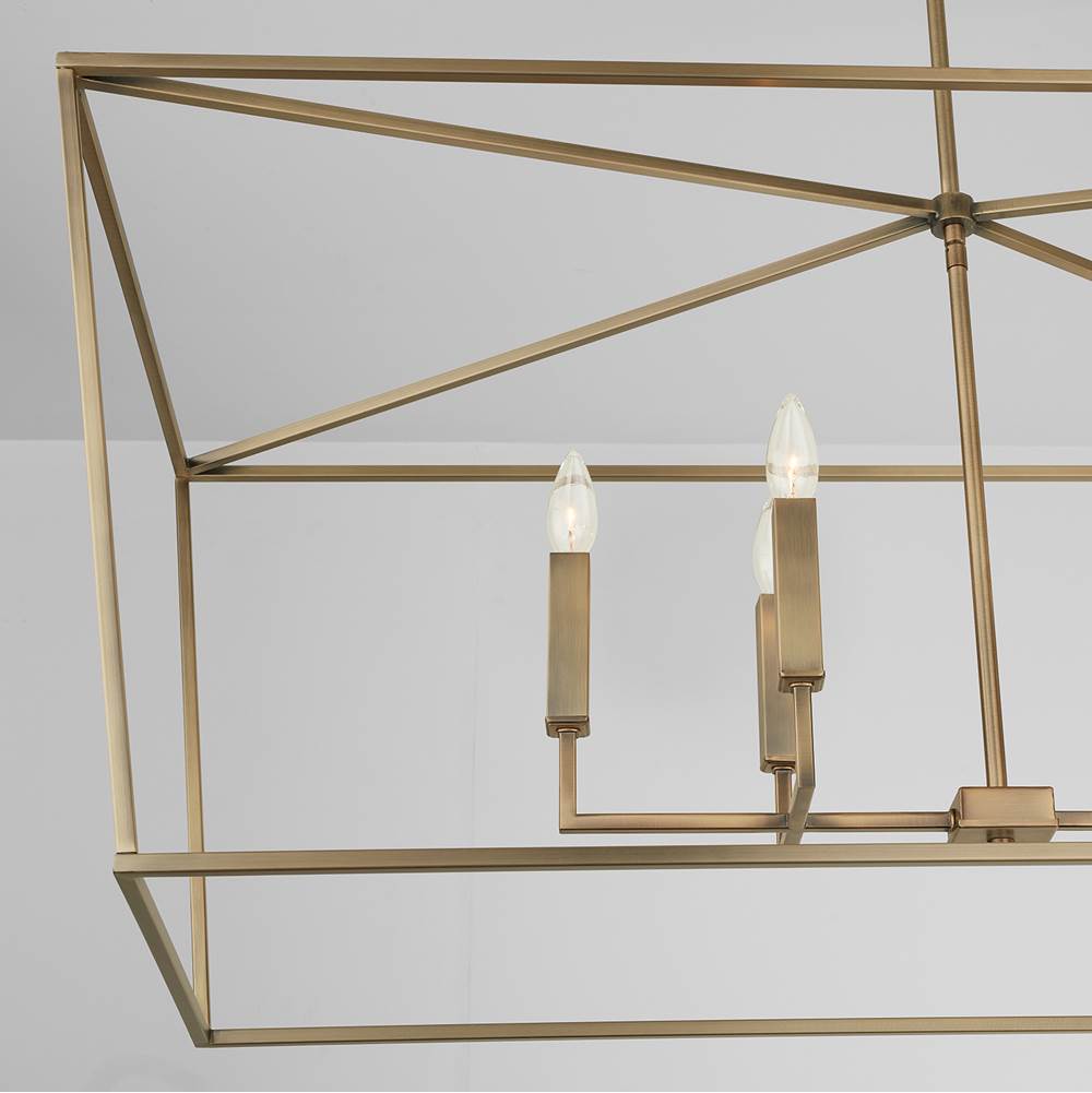 Capital Lighting 837661AD Aged Brass 42'' W X 20.5'' H X 20'' E 6-light Lantern Linear In Aged Brass Image 5