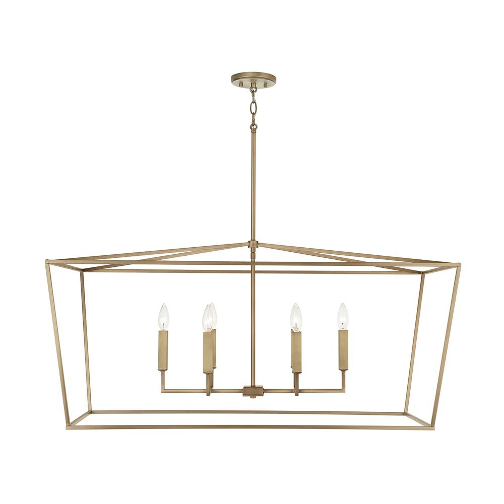 Capital Lighting 837661AD Aged Brass 42'' W X 20.5'' H X 20'' E 6-light Lantern Linear In Aged Brass Image 3