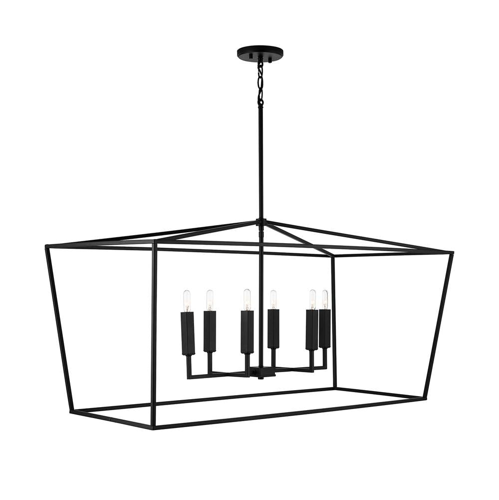 Capital Lighting Thea 42'' W X 20.5'' H X 20'' E 6-light Lantern Linear In Aged Brass