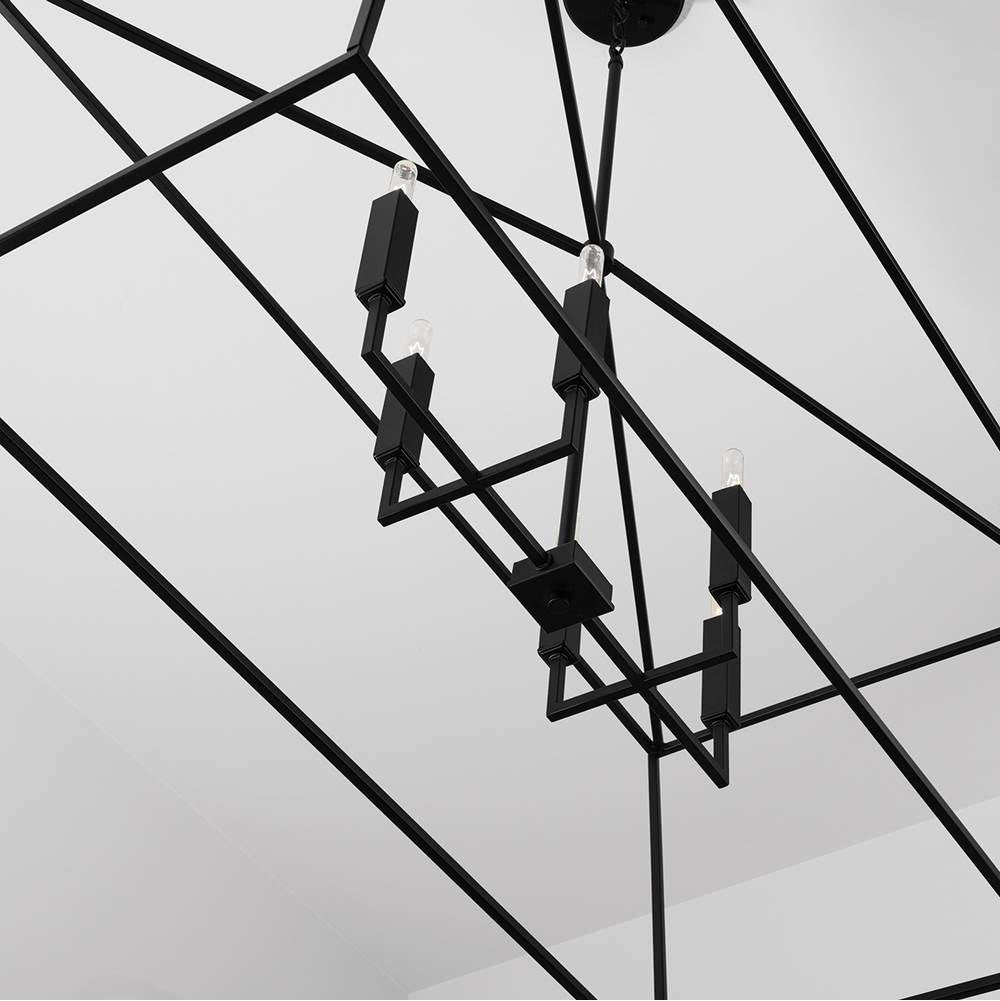 Capital Lighting 837661MB Matte Black 42'' W X 20.5'' H X 20'' E 6-light Lantern Linear In Matte Black Image 5