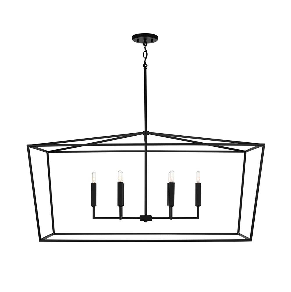 Capital Lighting 837661MB Matte Black 42'' W X 20.5'' H X 20'' E 6-light Lantern Linear In Matte Black Image 3