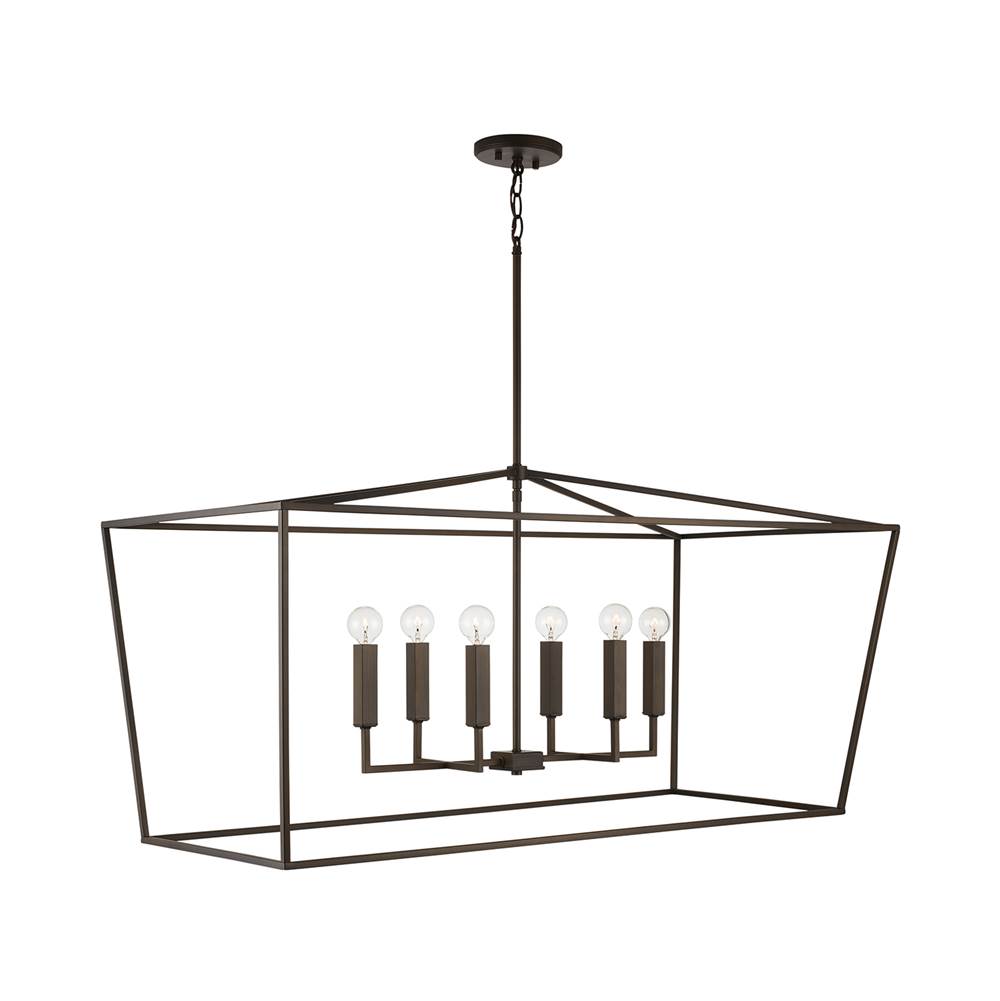 Capital Lighting Thea 42'' W X 20.5'' H X 20'' E 6-light Lantern Linear In Aged Brass