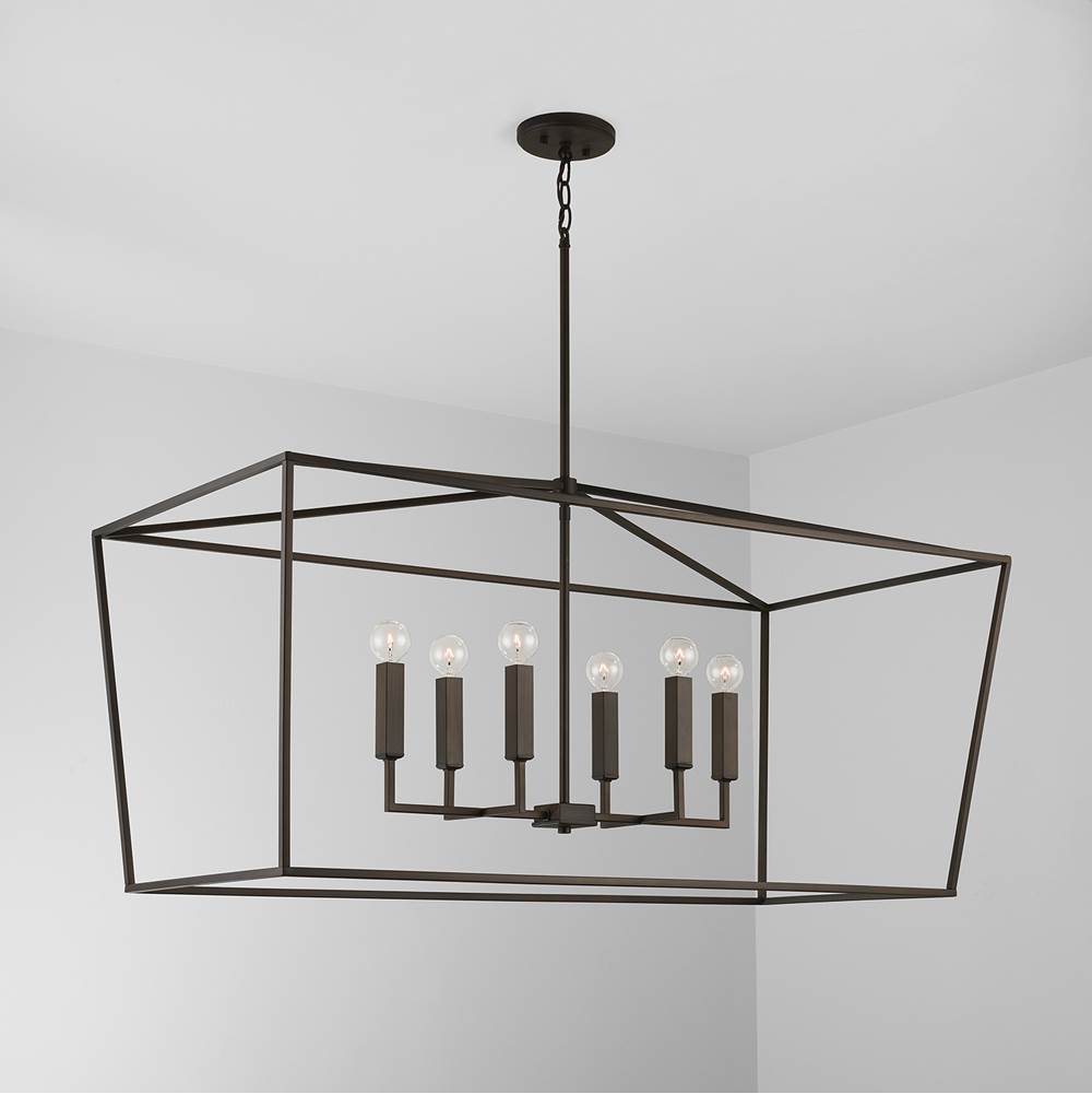 Capital Lighting 837661OR Oil Rubbed Bronze 42'' W X 20.5'' H X 20'' E 6-light Lantern Linear In Oil Rubbed Bronze Image 4