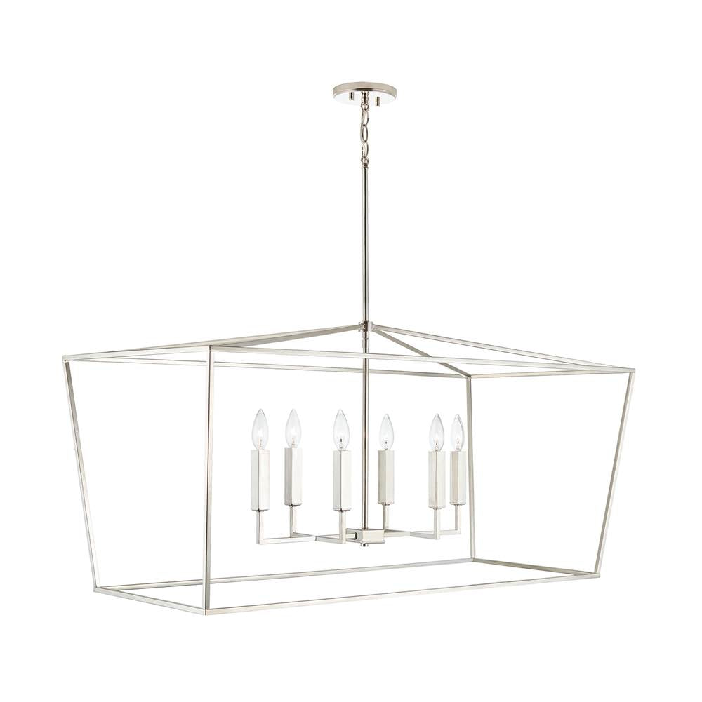 Capital Lighting Thea 42'' W X 20.5'' H X 20'' E 6-light Lantern Linear In Aged Brass