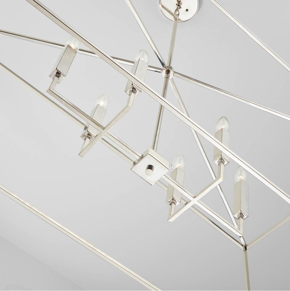 Capital Lighting 837661PN Polished Nickel 42'' W X 20.5'' H X 20'' E 6-light Lantern Linear In Polished Nickel Image 5