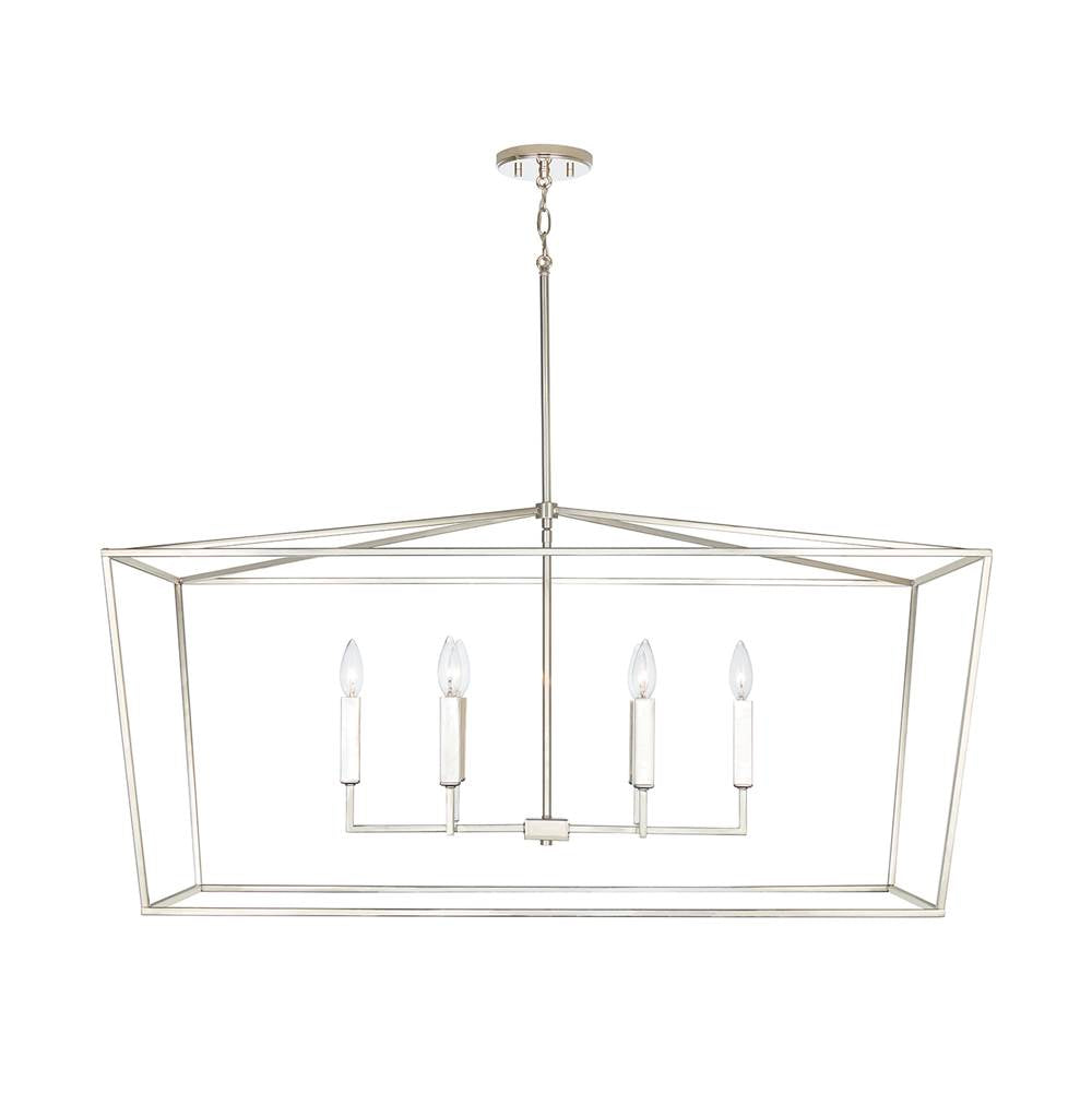 Capital Lighting 837661PN Polished Nickel 42'' W X 20.5'' H X 20'' E 6-light Lantern Linear In Polished Nickel Image 3