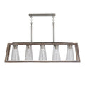 Capital Lighting 840551HN-504 Black Wash,Matte Nickel 50'' W X 14'' H X 12'' E 5-light Clear Stone Seeded Glass Linear In Black Wash Wood And Matte Nickel Image 1