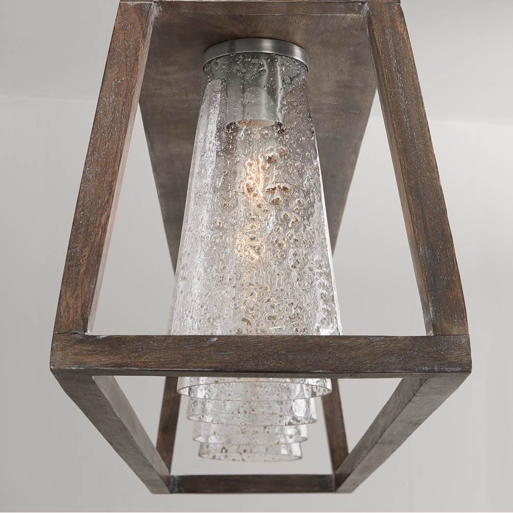 Capital Lighting 840551HN-504 Black Wash,Matte Nickel 50'' W X 14'' H X 12'' E 5-light Clear Stone Seeded Glass Linear In Black Wash Wood And Matte Nickel Image 4